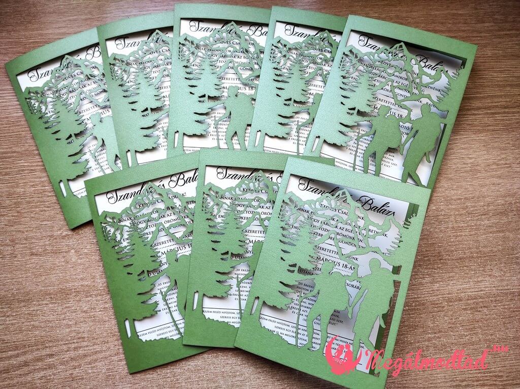 lézervágott esküvői meghívó