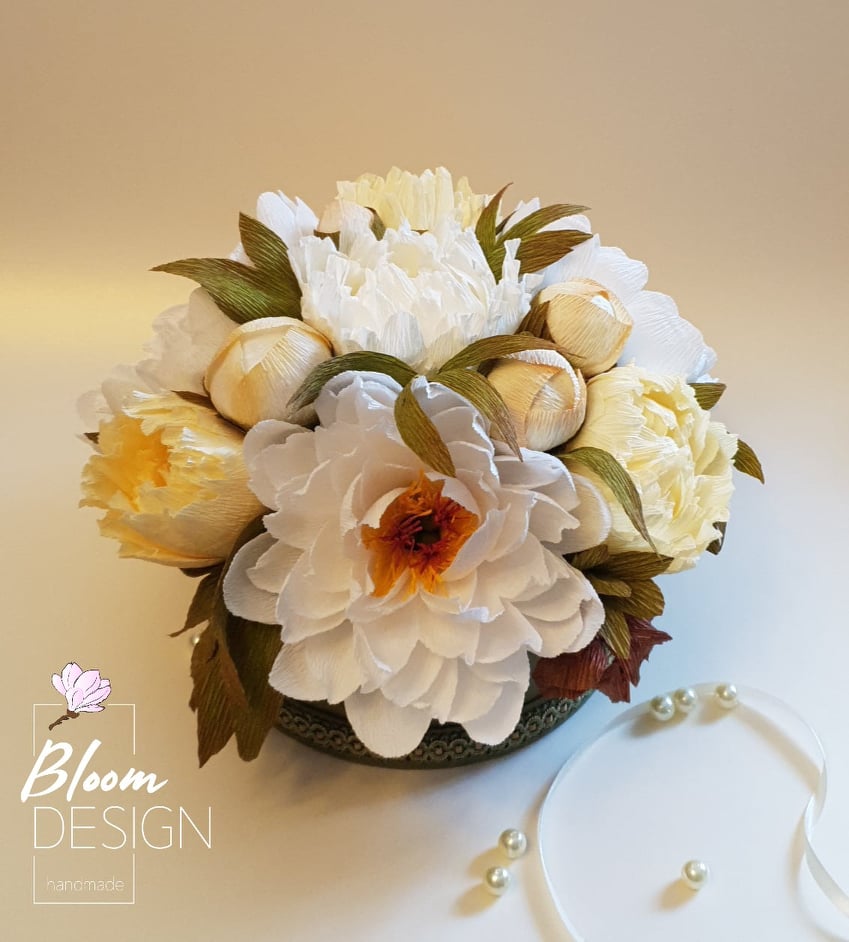 papírvirág dekoráció krepp virág