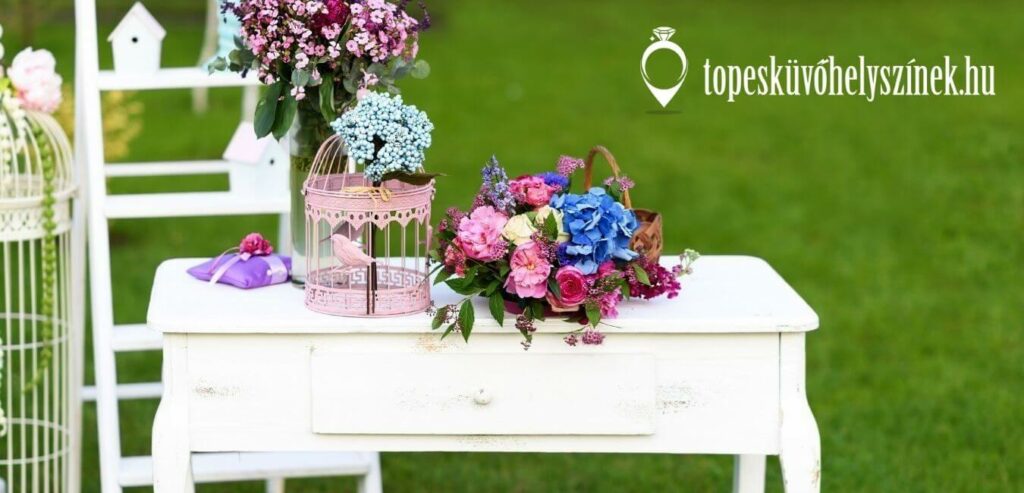 vintage esküvői dekoráció